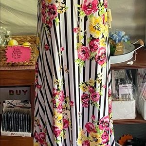 Summer stripped and floral dress